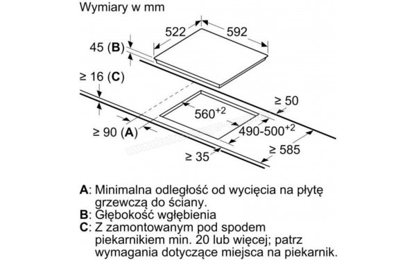 BOSCH PKE611FP2E - Dimensions