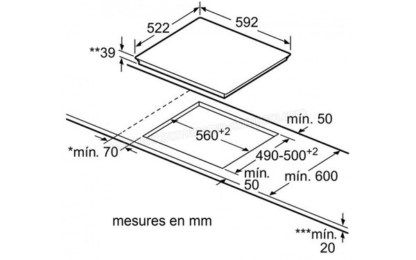 BOSCH PKK631B17E - Sch&eacute;ma d'encastrement