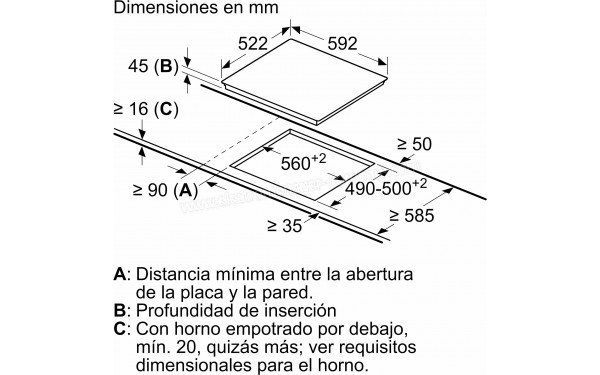 BOSCH PKK631FP8E - Dimensions