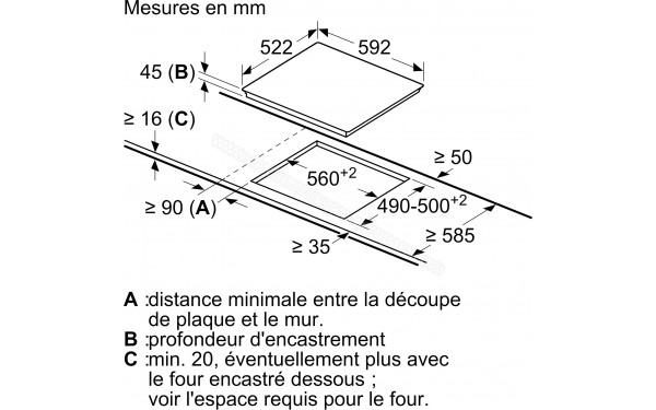 BOSCH PKM611BB8E - Dimensions