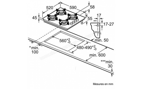 BOSCH POP616B10E - Sch&eacute;ma d'encastrement