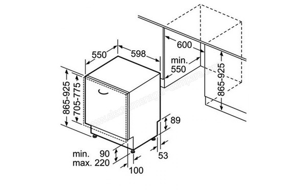 BOSCH SBV58L20EU - Dimension