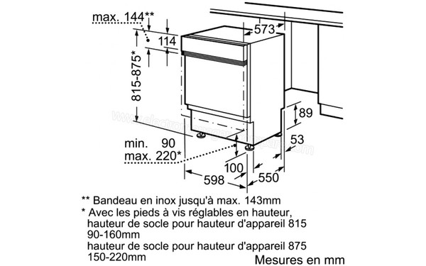 BOSCH SGI56E96EU - Sch&eacute;ma d'encastrement