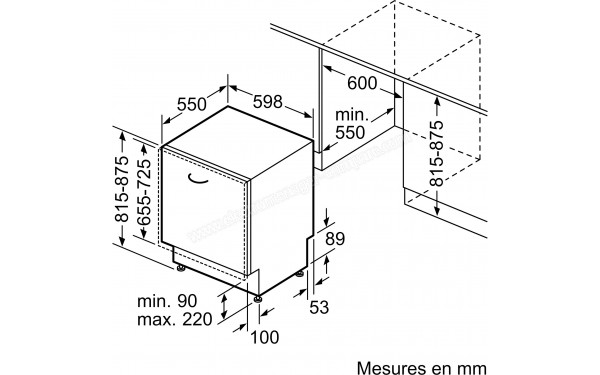 BOSCH SGV2ITX14E - Dimensions