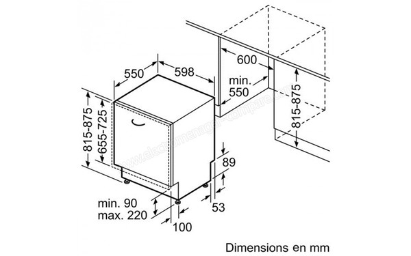 BOSCH SGV46M03EP - Schema d'encastrement