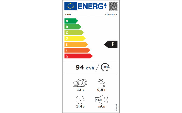 BOSCH SGV4HVX31E - &Eacute;tiquette &eacute;nergie v2