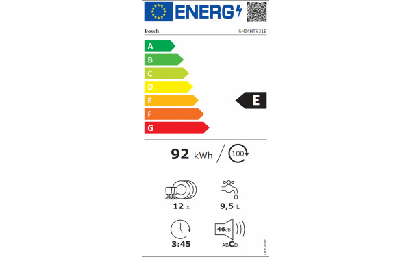 BOSCH SMI4HTS31E - &Eacute;tiquette &eacute;nergie v2