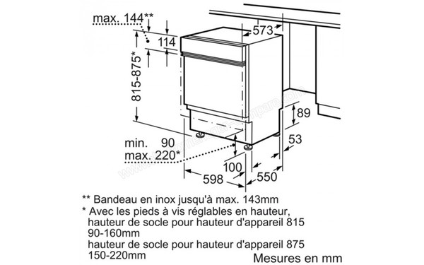 BOSCH SMI50L15EU - Schema d'encastrement 2