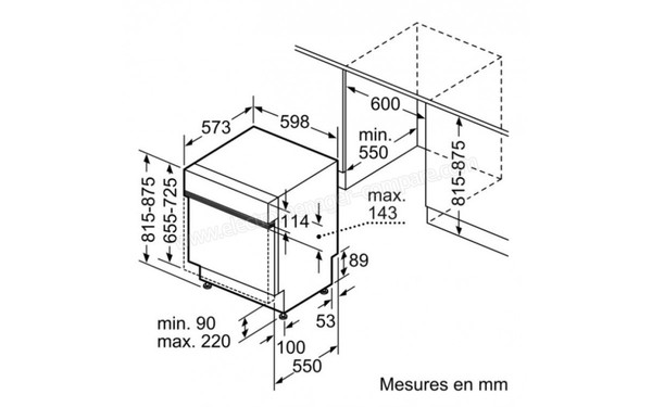 BOSCH SMI53L16EU - Schema d'encastrement