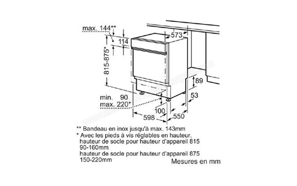 BOSCH SMI53M22EU - Sch&eacute;ma d'encastrement