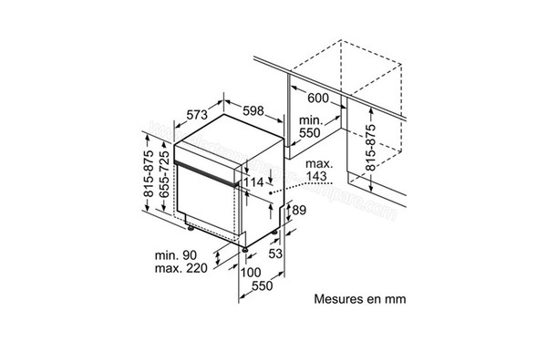 BOSCH SMI54M02EU - Sch&eacute;ma d'encastrement