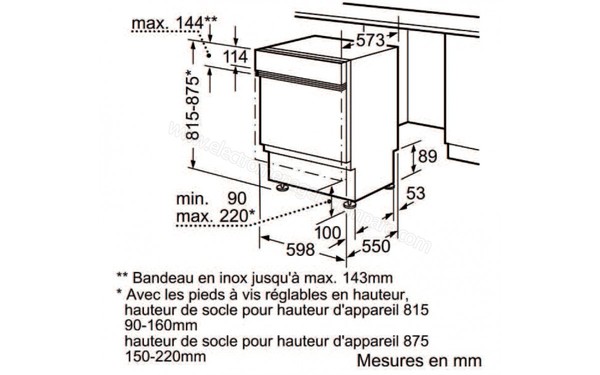 BOSCH SMI63M42EU - Schema d'encastrement