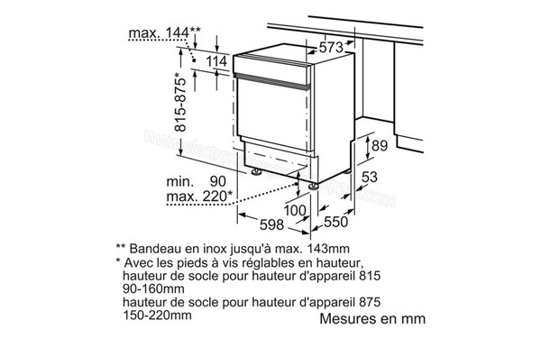 BOSCH SMI69U65EU - Sch&eacute;ma d'encastrement