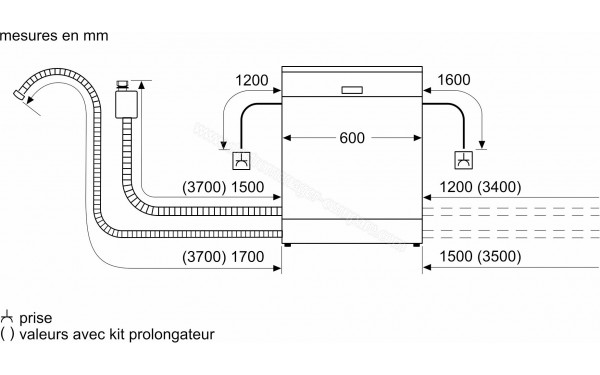 BOSCH SMI6EBS00F - Dimensions