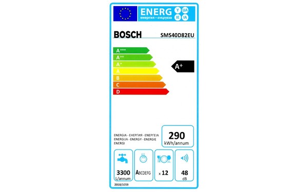 BOSCH SMS40D82EU - &Eacute;tiquette &eacute;nergie