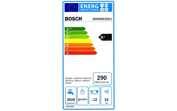 BOSCH SMS40E32EU - &Eacute;tiquette &eacute;nergie