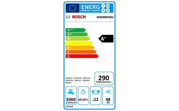 BOSCH SMS40M52EU - &Eacute;tiquette &eacute;nergie
