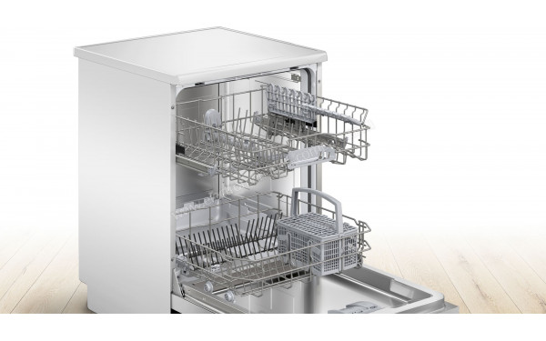 BOSCH SMS4IUW00F - Vue du panier inf&eacute;rieur et sup&eacute;rieur