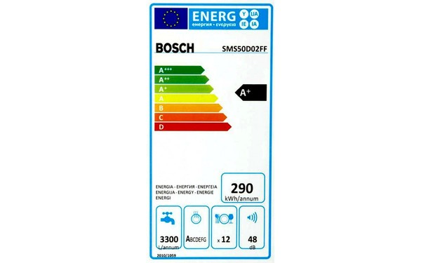 BOSCH SMS50D02FF - &Eacute;tiquette &eacute;nergie