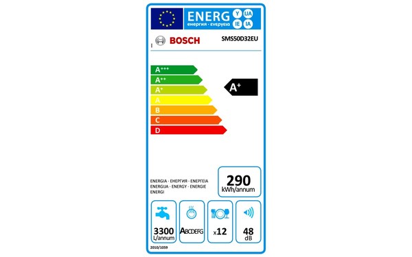 BOSCH SMS50D32EU - &Eacute;tiquette &eacute;nergie