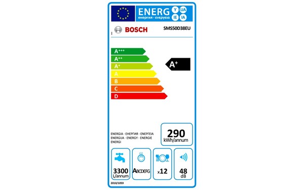 BOSCH SMS50D38EU - &Eacute;tiquette &eacute;nergie