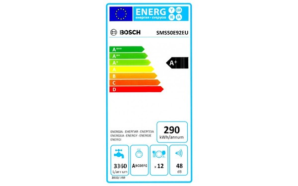 BOSCH SMS50E92EU - &Eacute;tiquette &eacute;nergie