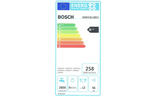 BOSCH SMS53L18EU - &Eacute;tiquette &eacute;nergie
