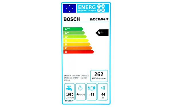 BOSCH SMS53M62FF - &Eacute;tiquette &eacute;nergie