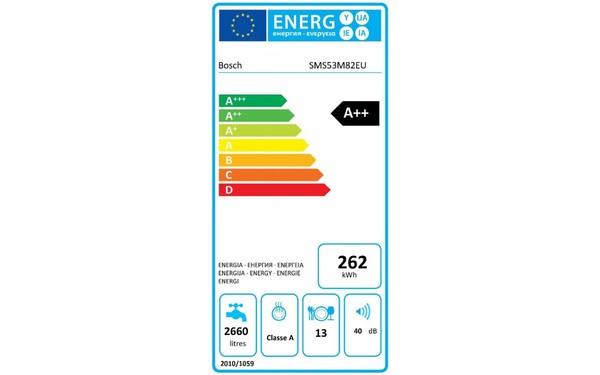 BOSCH SMS53M82EU - &Eacute;tiquette &eacute;nergie