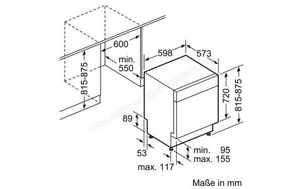 BOSCH SMU25AS00E - Sch&eacute;ma d'encastrement