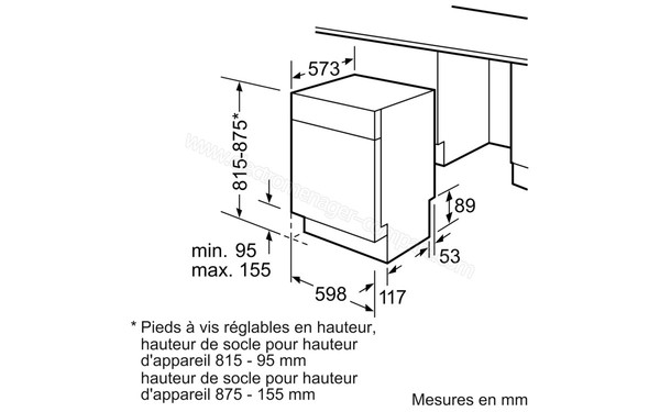 BOSCH SMU46MS03E - Sch&eacute;ma d'encastrement