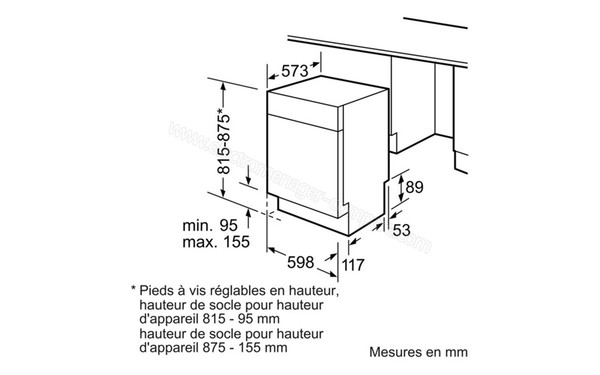 BOSCH SMU69P25EU - Sch&eacute;ma d'encastrement