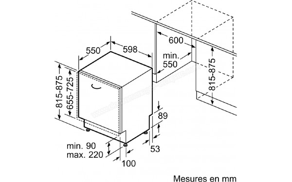 BOSCH SMV2ITX55E - Dimensions