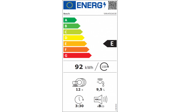 BOSCH SMV45GX02E - &Eacute;tiquette &eacute;nergie v2