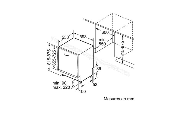 BOSCH SMV46MX03E - Sch&eacute;ma d'encastrement