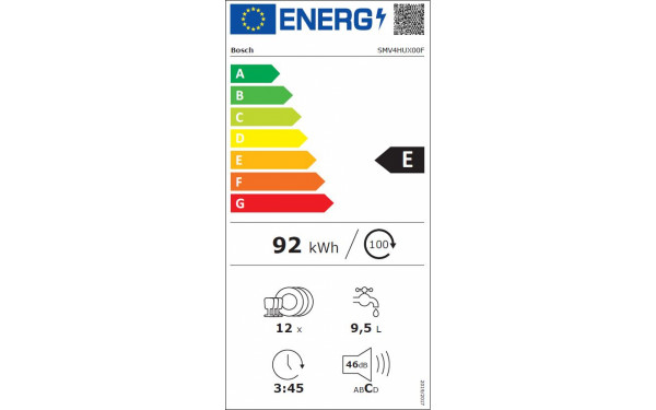 BOSCH SMV4HUX00F - &Eacute;tiquette &eacute;nergie v2