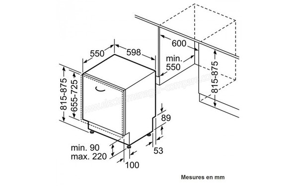 BOSCH SMV50M40EU - Schema d'encastrement