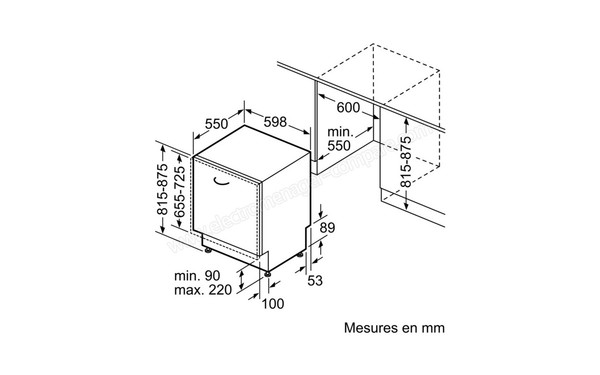 BOSCH SMV63M70EU - Sch&eacute;ma d'encastrement