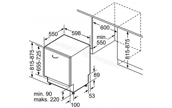 BOSCH SMV88TX02E - sch&eacute;ma d'encastrement