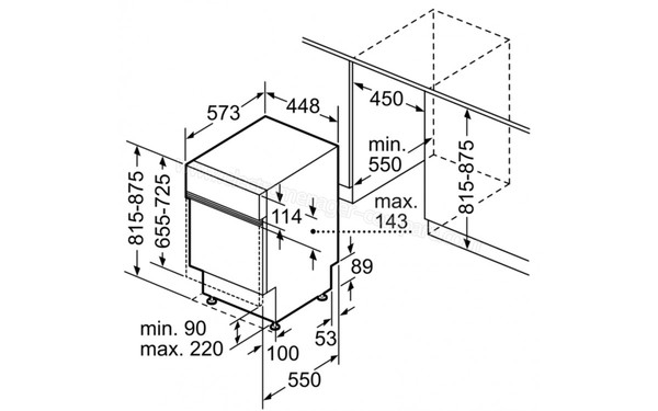 BOSCH SPI25CS03E - Sch&eacute;ma d'encastrement