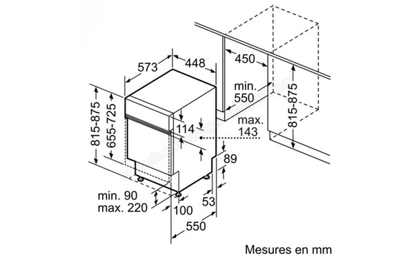 BOSCH SPI50E25EU - Schema d'encastrement