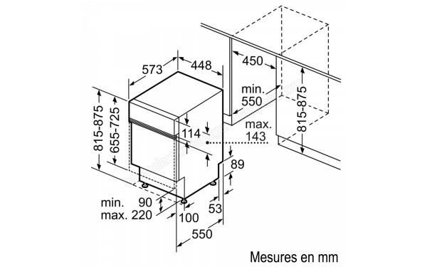 BOSCH SPI66TS01E - Sch&eacute;ma d'encastrement