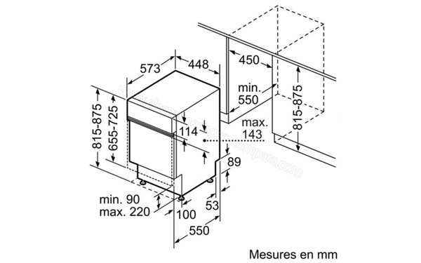 BOSCH SPI69T25EU - Schema d'encastrement
