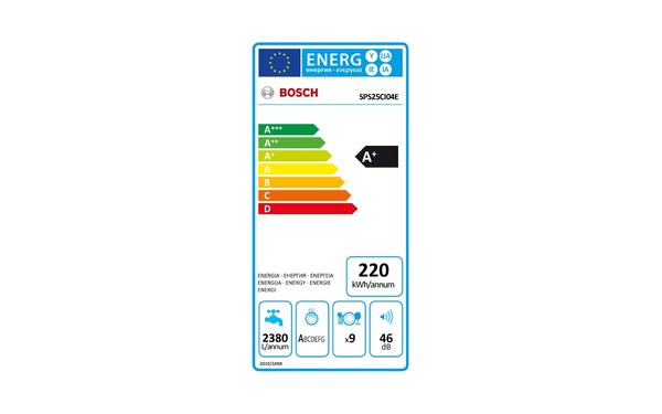 BOSCH SPS25CI04E - &Eacute;tiquette &eacute;nergie
