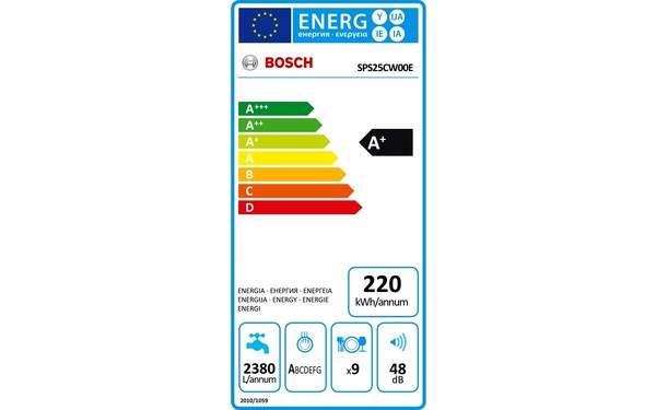 BOSCH SPS25CW00E - &Eacute;tiquette &eacute;nergie