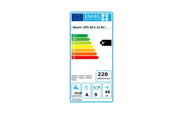 BOSCH SPS40E12EU - &Eacute;tiquette &eacute;nergie