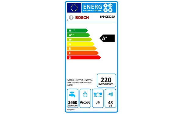 BOSCH SPS40E52EU - &Eacute;tiquette &eacute;nergie
