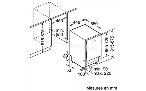 BOSCH SPV48M10EU - Sch&eacute;ma d'encastrement