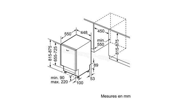 BOSCH SPV53N00EU - Sch&eacute;ma d'encastrement