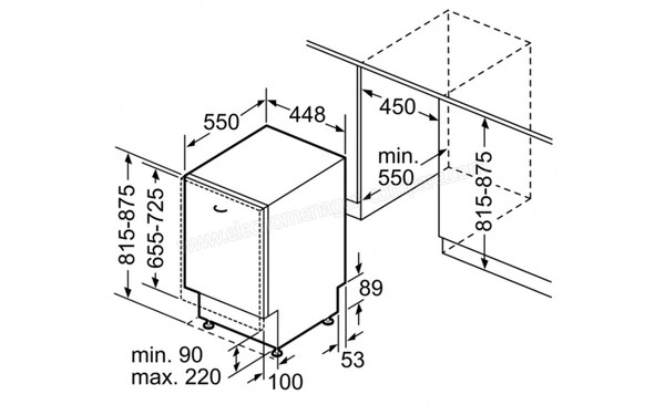 BOSCH SPV66TX04E - Sch&eacute;ma d'encastrement